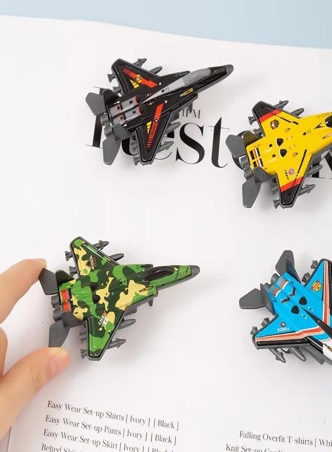 Amitasha 6 Diecast Fighter Jets Pull Back Airplane Military Plane Toy Army Air Force Party Favors Kids Playset and Die-cast Metal Miniature Aircraft Model - Image 2